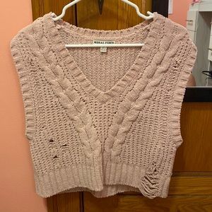 pale pink distressed vest